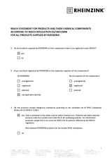 REACH-Statement for products and their chemical components